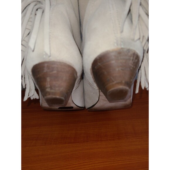 Zara Basic Collection Fringe Cream Suede Ankle Boots EU37 US7 ‘Display Shoes’ - Picture 9 of 10